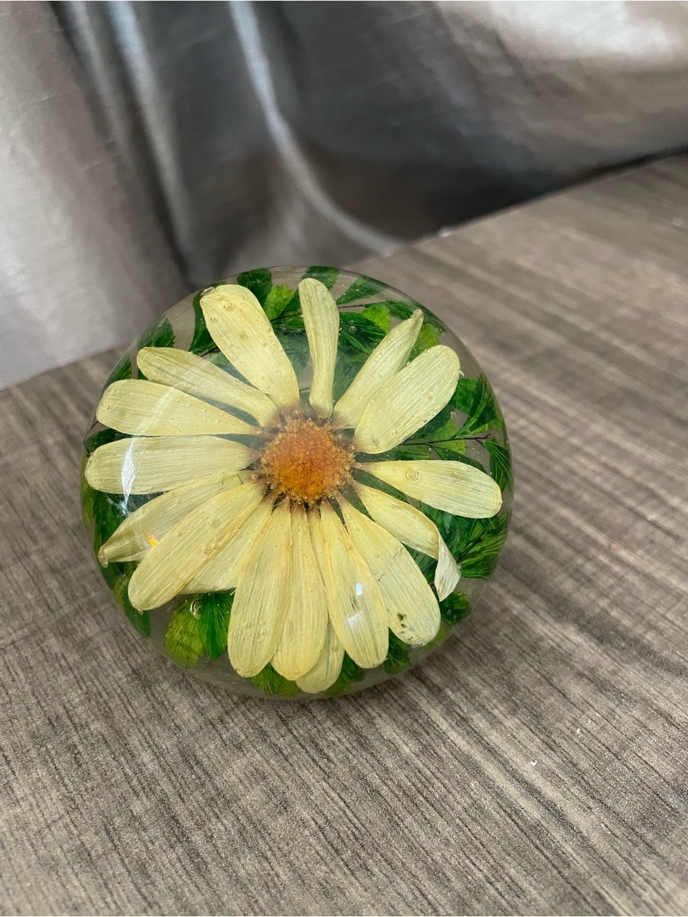 Vintage 60s N.E.O. Botanical Resin Night Light | Mid Century Real Wildflower